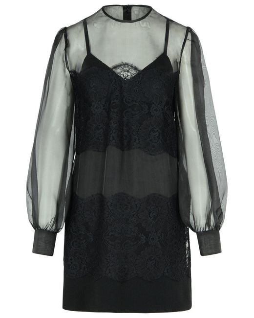 Dolce & Gabbana Black Dolce & Gabbana Silk Organza Dress