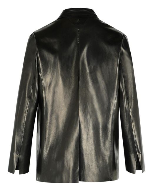 Salvatore Santoro Black Leather Blazer