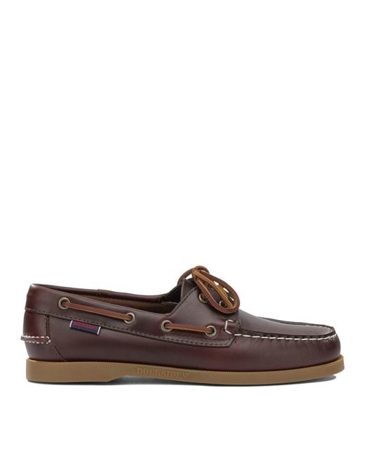 Sebago Brown "Docksides Portland Waxed" Lace Up Loafers