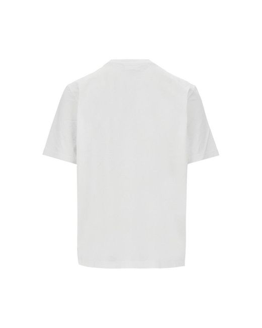 Maison Kitsuné White Maison Kitsuné Handwriting Embroidery T-Shirt for men