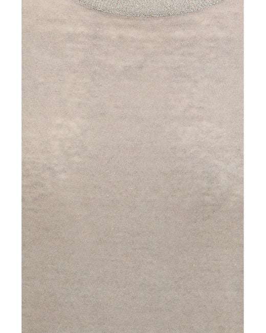 Brunello Cucinelli White Crewneck Short-Sleeve T-Shirt