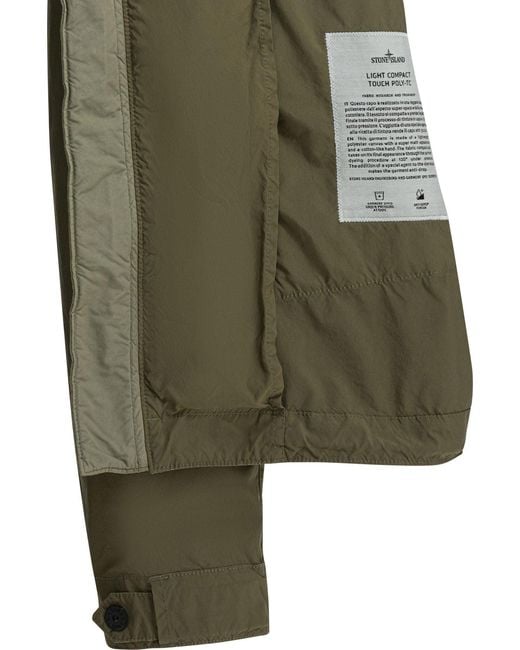 Stone Island Green Hoodie Zippered Jacket for men