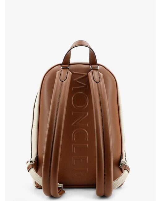 Moncler Natural Carlo Canvas Backpack With Embossed Logo for men