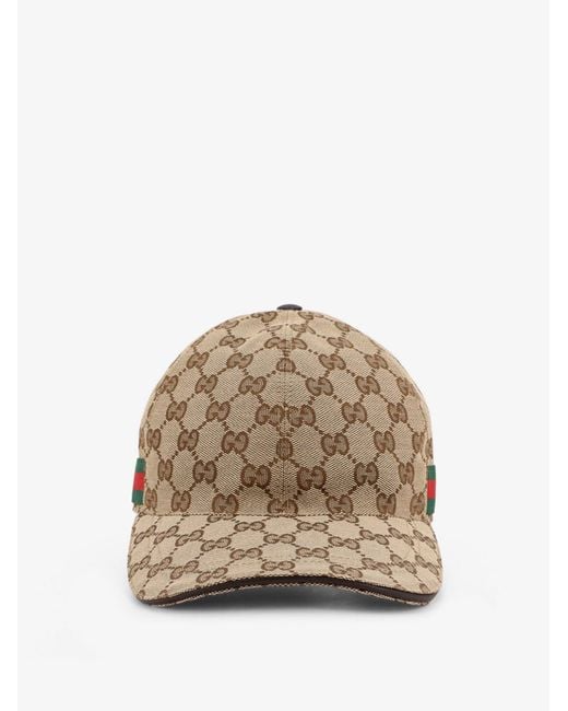 Gucci Natural Gg Fabric Baseball Hat for men