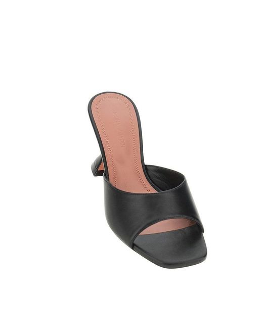 AMINA MUADDI Black 'Lupita' Nappa Leather Slippers 36