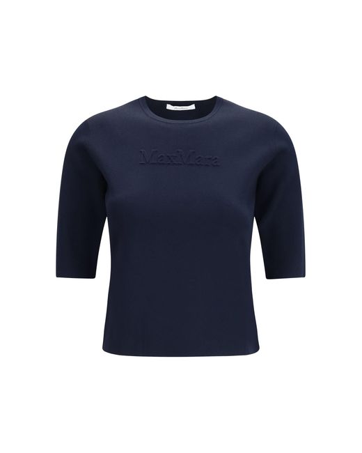 Max Mara Pure Blue Mxpaustero T-Shirt Blu Marino