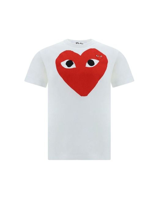 COMME DES GARÇONS PLAY Red Cotton T-Shirt for men
