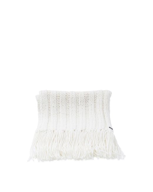 Fedeli White Virgin Wool Scarf