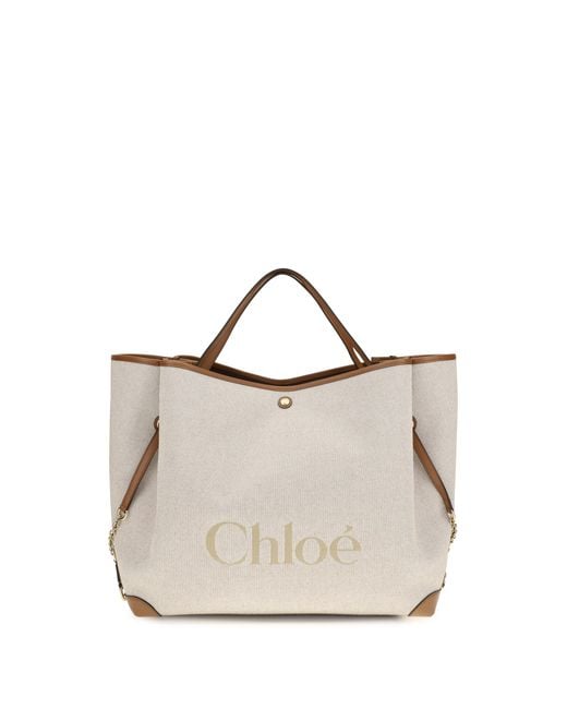 Chloé White Chloã Large Carry Tote Bag