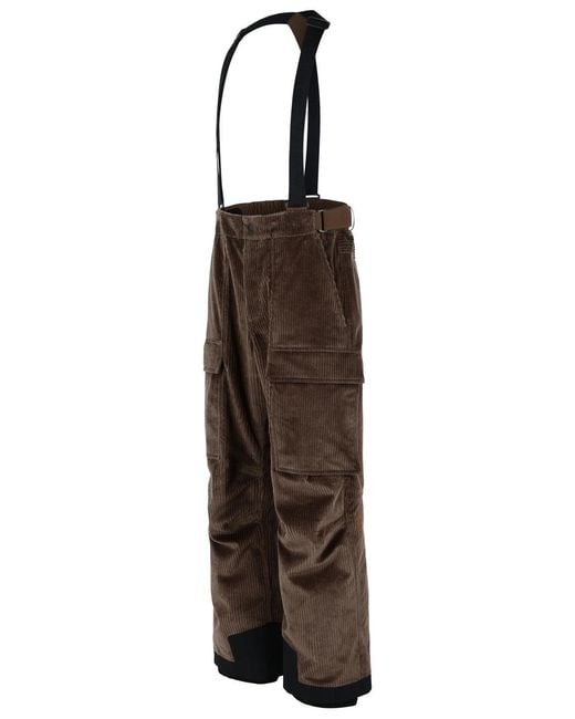 Moncler Brown Corduroy Padded Ski Overalls for men