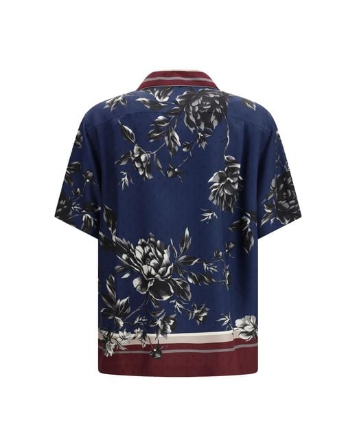 Dolce & Gabbana Blue Dolce & Gabbana Silk Short-Sleeve Shirt for men