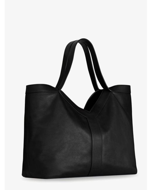 Saint Laurent Black Y Oversize Leather Tote Bag for men