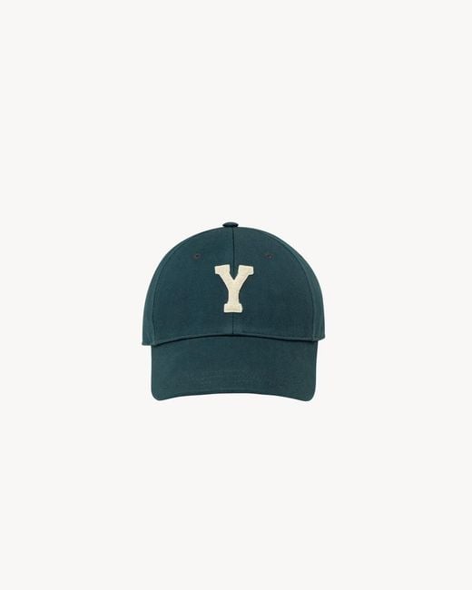 Saint Laurent Blue College Gabardine Baseball Cap for men