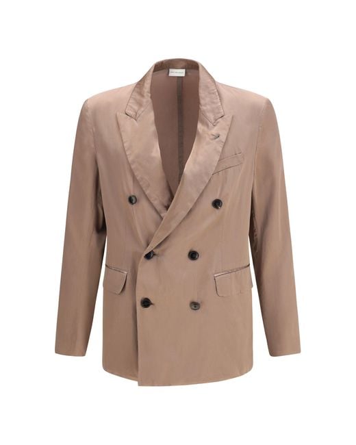 Dries Van Noten Natural Double-Breasted Blazer for men