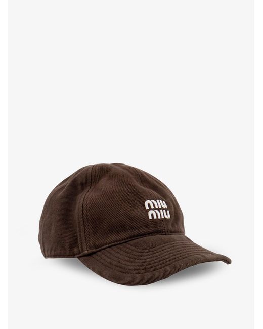 Miu Miu Brown Cotton Hat