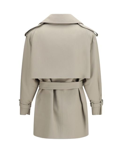 Max Mara Gray Short Cotton Trench Coat