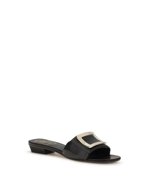 Roger Vivier White Leather Slide Sandals
