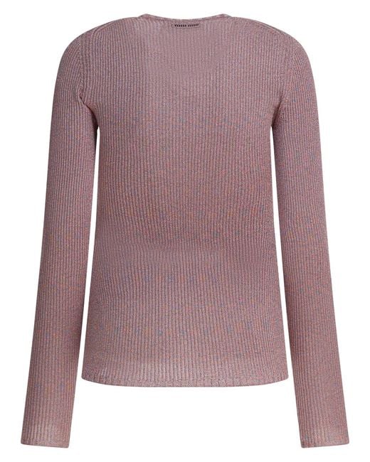 Miu Miu Purple Wool Blend V-Neck Sweater
