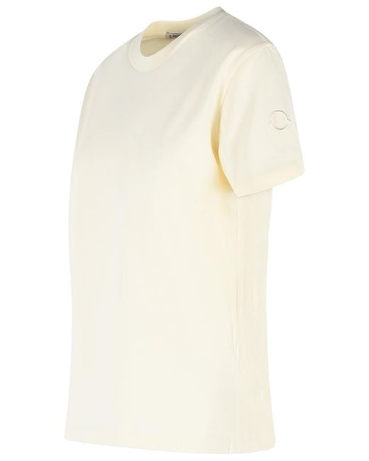 Moncler Natural Cream Cotton T-Shirt