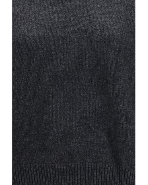Loulou de Saison Blue Breha Wool Cashmere Sweater Charcoal