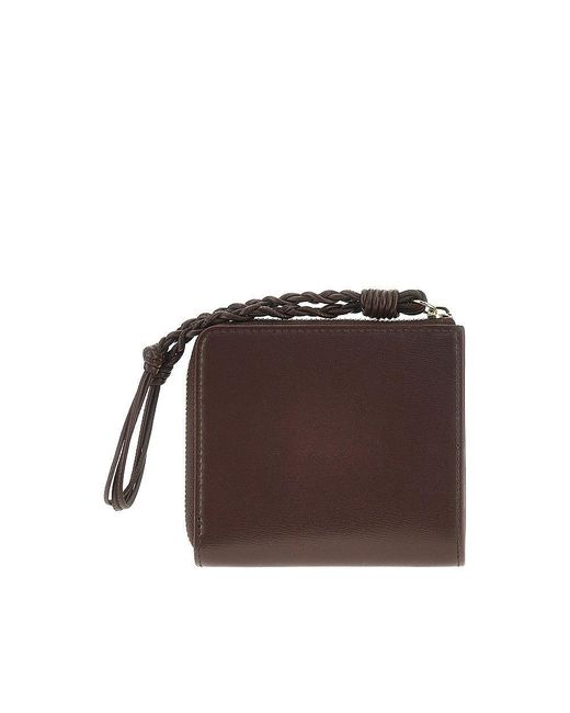 Jil Sander Brown Tangle Leather Zippered Cardholder
