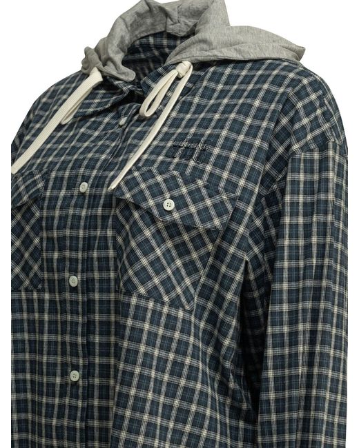 Miu Miu Gray Casual Hooded Shirt