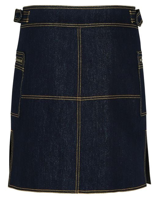 Etro Blue Dark Denim Miniskirt