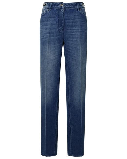 Versace Blue Tailored Cotton Jeans