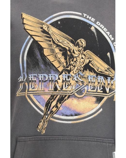 Represent Gray Hoodie Golden Tour for men