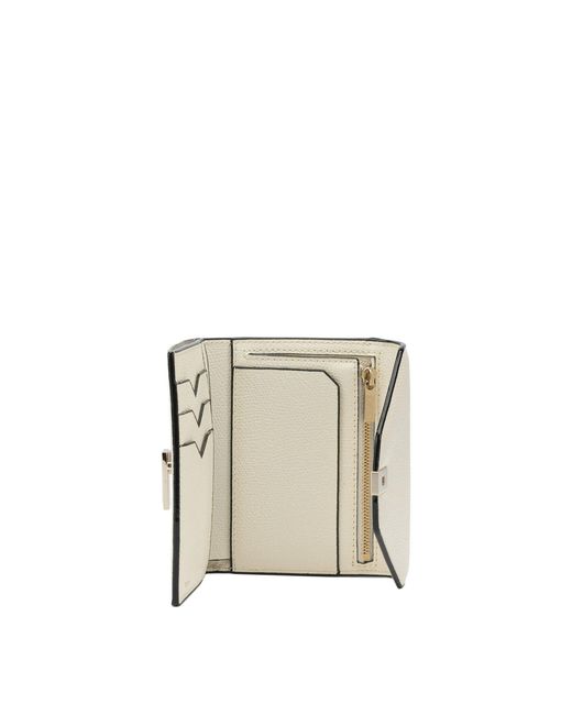 Valextra White "Isis Trifold" Wallet