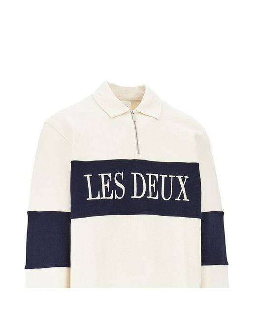Les Deux Blue Zipper Rugby Sweatshirt for men