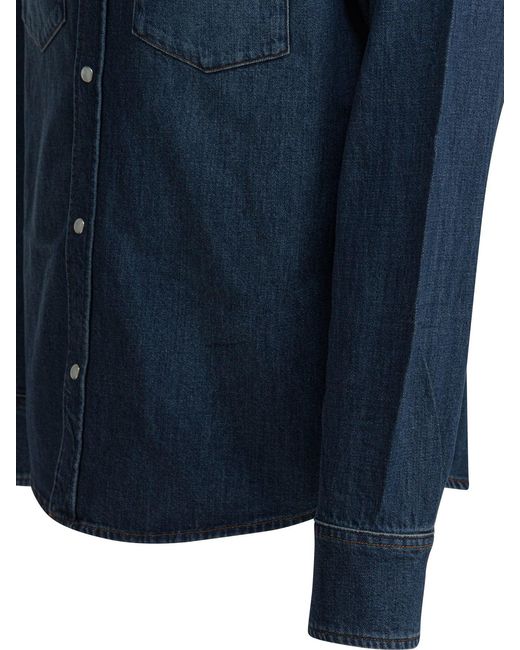 A.P.C. Blue Western Denim Shirt for men
