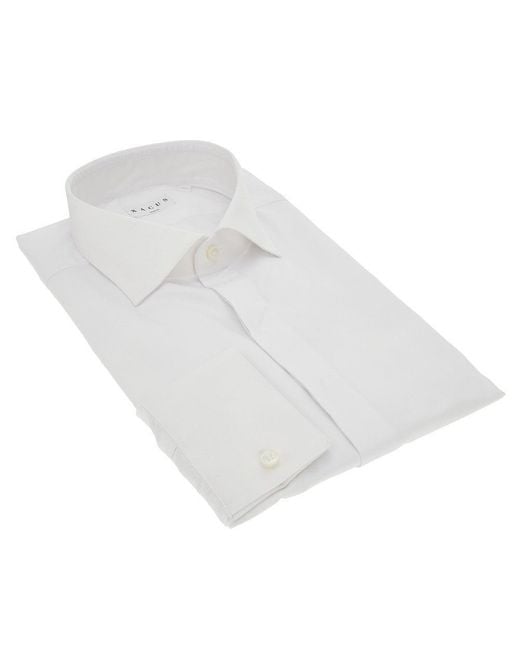 Xacus White Cotton Slim Fit Shirt for men
