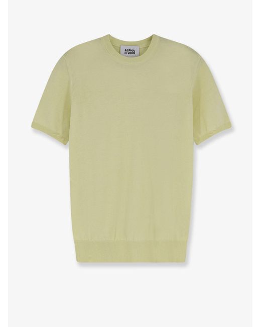 Alpha Studio Green Cotton Sweater