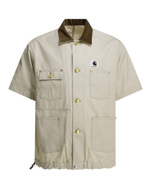 Sacai Carhartt Wip Duck Jackets And Coats White for men