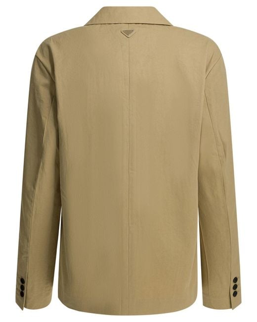Prada Green Single-Breasted Cotton Blazer