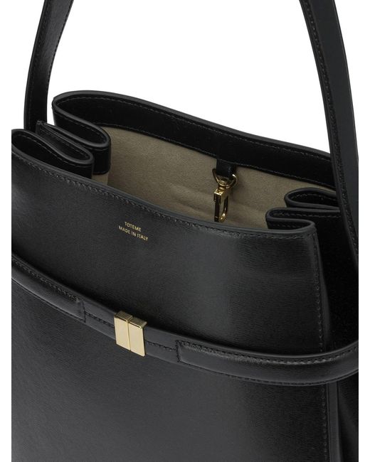 Totême  Black Small Leather Shoulder Bag