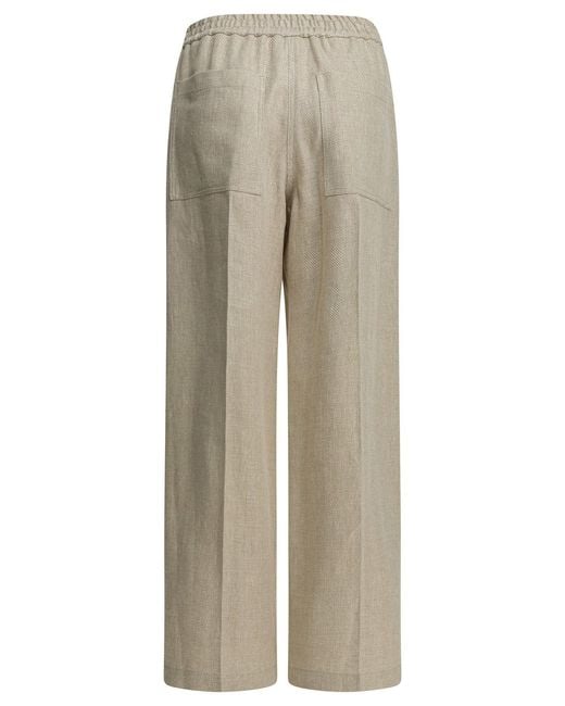 Brunello Cucinelli Natural "Loose Track" Pants