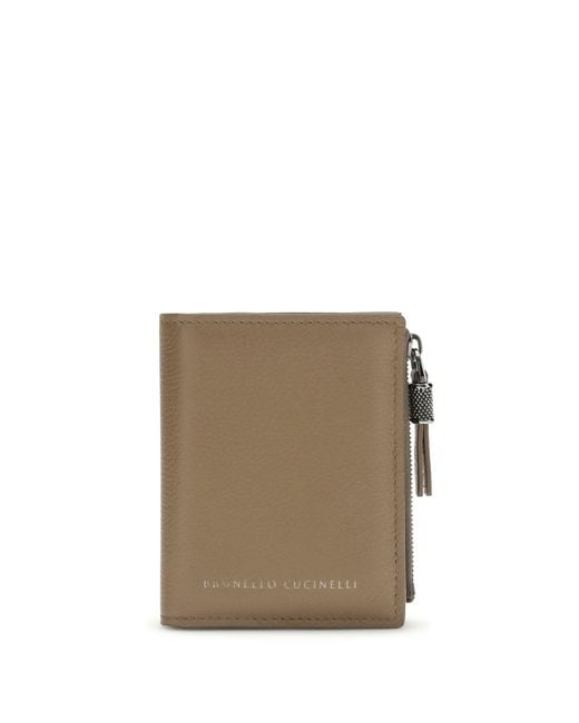 Women's Natural Leather Wallet With Zip