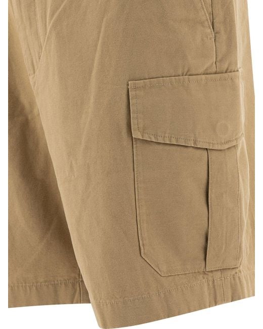 Vince Natural Cotton And Linen Cargo Shorts for men