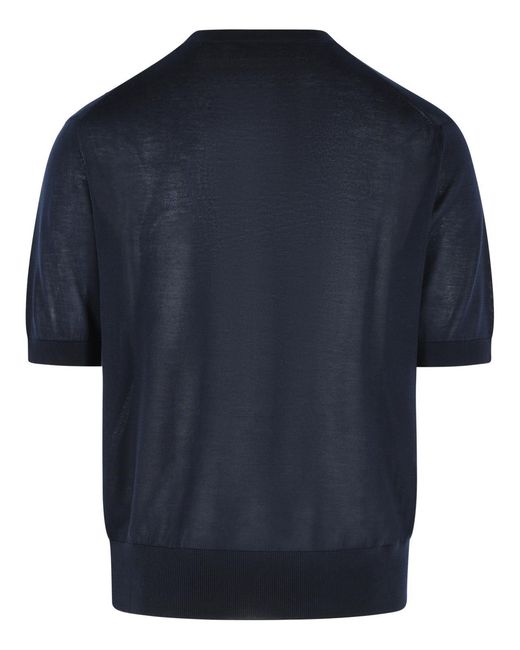 Seven Gauge Blue Lyocell Sweater for men