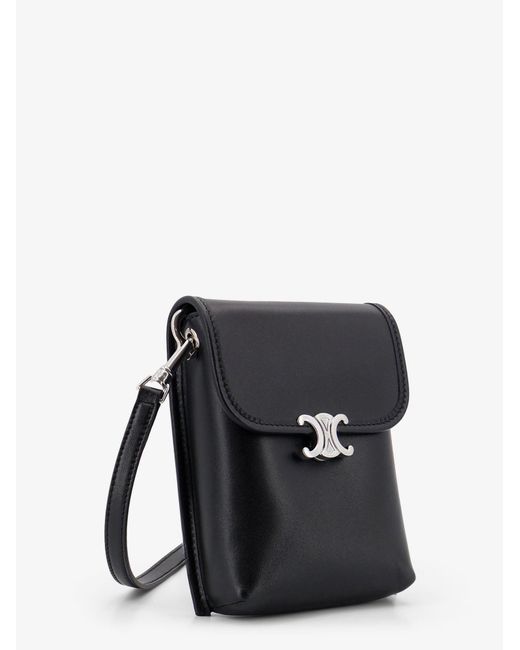 Céline Black Soft Triomphe Leather Belt Bag for men