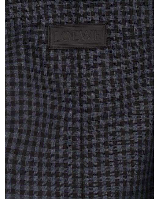 Loewe Blue Lightweight Wool Jacket Check