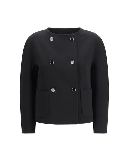 Max Mara Black Boxy Cady Jacket