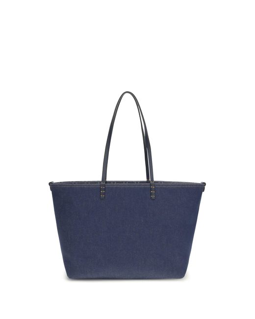 Women's Blue Reversible Denim Tote Bag