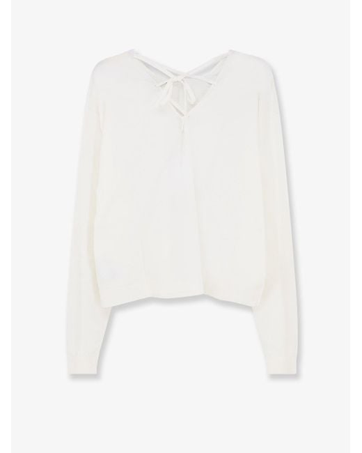 Aspesi White Cotton Sweater