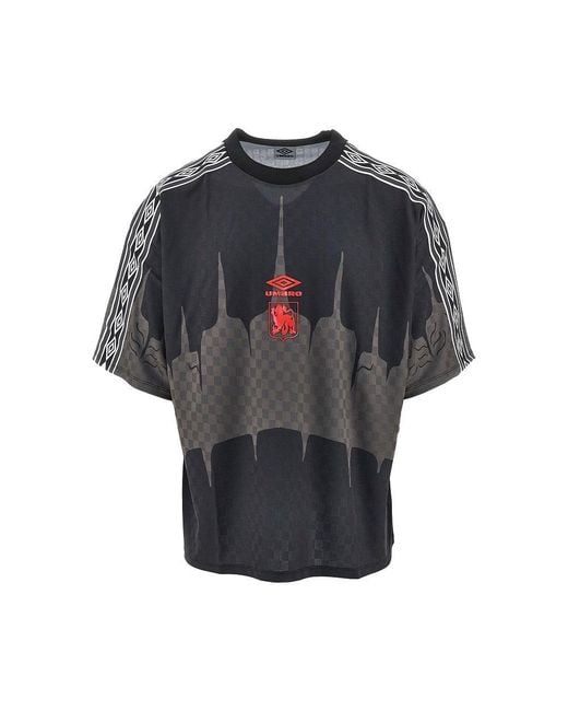 Umbro Black Technical Ripstop T-Shirt With Logo for men