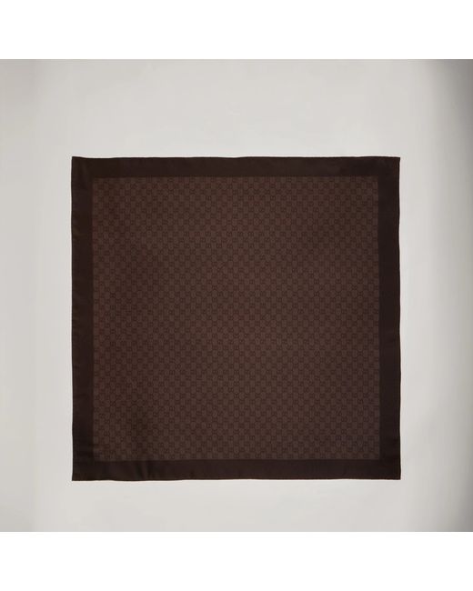 Gucci Brown Gg Silk Scarf