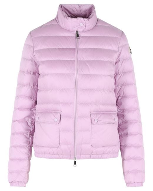 Moncler Pink 'Lans' Short Lilac Polyamide Down Jacket