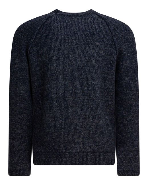 Rakku Blue Wool Crew Neck Sweater for men